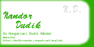 nandor dudik business card
